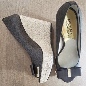 Michael Kors Logo Wedge Open Toe Shoes